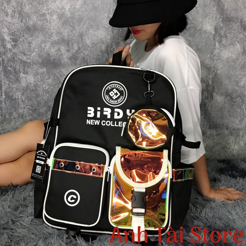 Balo thời trang phản quang cặp sách đi học nhiều ngăn đựng kích cỡ lớn vải canvas bền đẹp chống thấm nước al 755
