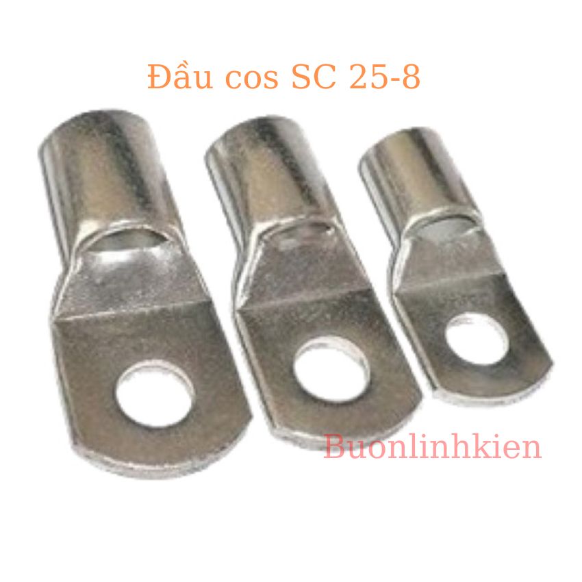 Đầu cos bít trần sc 25-8, cốt bấm nối dây 25mm, mũ chụp cos