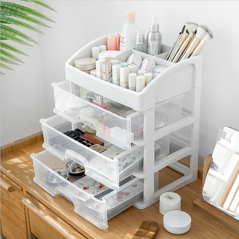 Kệ đựng mỹ phẩm - kệ để son, kệ đựng mỹ phẩm nhựa 4 tầng - kệ đựng mỹ phẩm 3 tầng 2 ngăn kéo - kệ mỹ phẩm nhựa 4 tầng nhiều ngăn mẫu mới