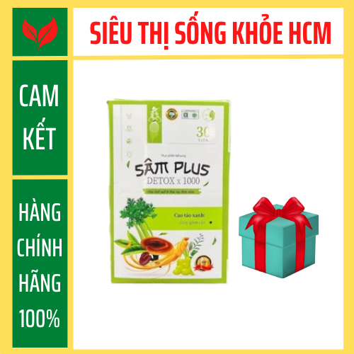 Sâm Plus Detox X1000 - Hỗ Trợ Giảm Cân, Phân Giải Mỡ Thừa, Tăng Cường Chuyển Hóa Chất Béo, Hộp 30 Viên kẹo sâm