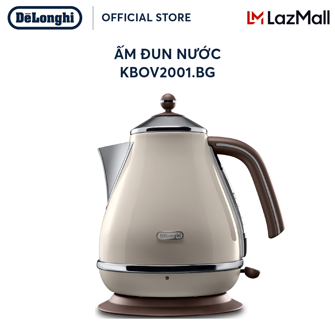 Ấm đun nước siêu tốc DeLonghi Icona Vintage KBOV2001 (BG/ GR)