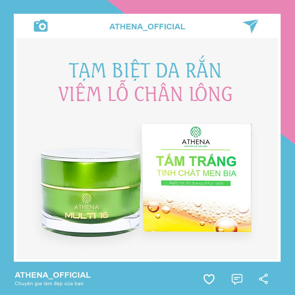 Combo da rắn viêm lỗ chân lông gồm Tắm trắng tinh chất men bia và Kem multi 16 (20g))