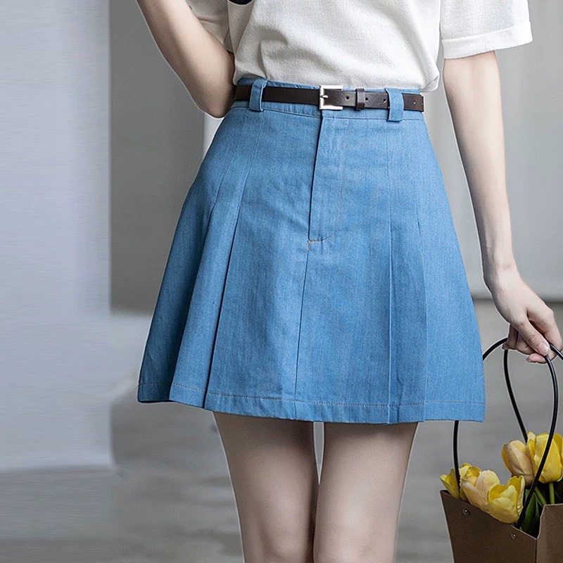 Chân váy ngắn xếp ly kèm dây thắt lưng có 5 màu - Lyn's Closet