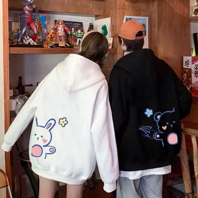 Áo đôi Hoodie thỏ bắn tim