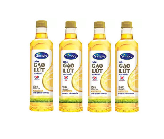 Combo 4 Dầu Ăn Simply Gạo Lức Cao Cấp 1L