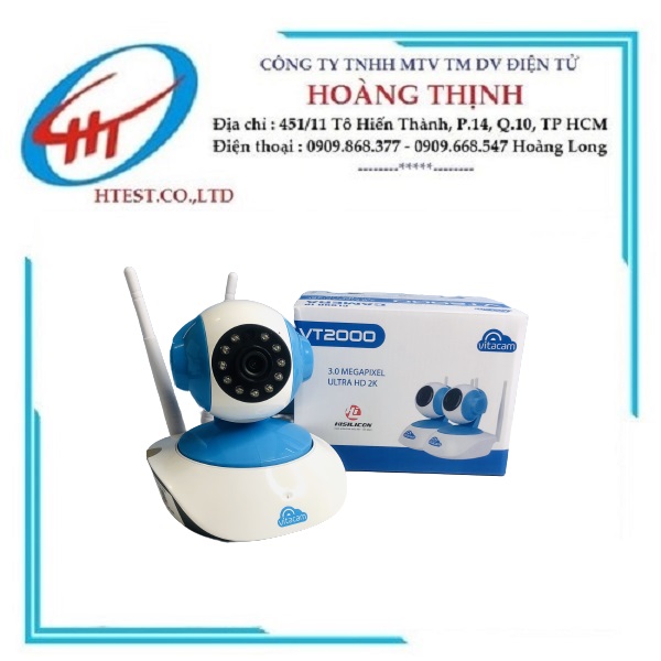 Camera IP Wifi Vitacam VT2000 3.0Mp Ultra HD 2K - Hàng Chính Hãng - Camera Vitacam VT2000 - SP000822