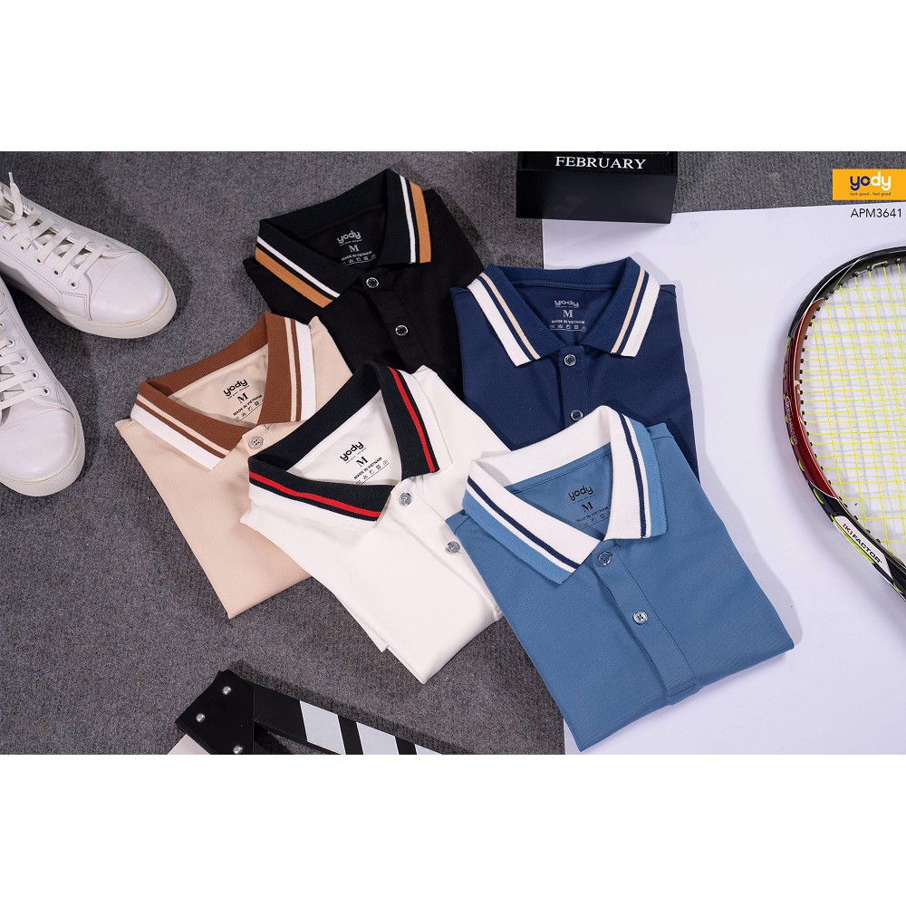 Áo Polo phối bo 02 chất liệu Cotton mềm mịn thoải mái co dãn