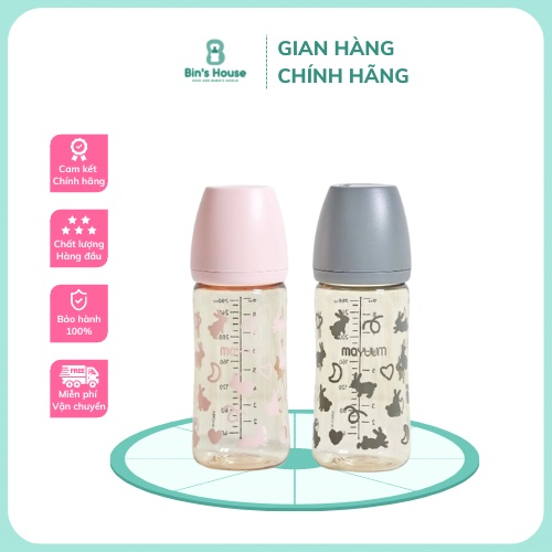 Bình sữa moyuum họa tiết thỏ 2023 new version
