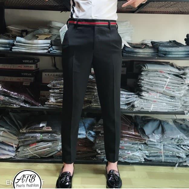 Quần âu nam đẹp  quần tây nam cao cấp màu đen Hàn Quốc dáng ôm body( viên lưng quần y hình)