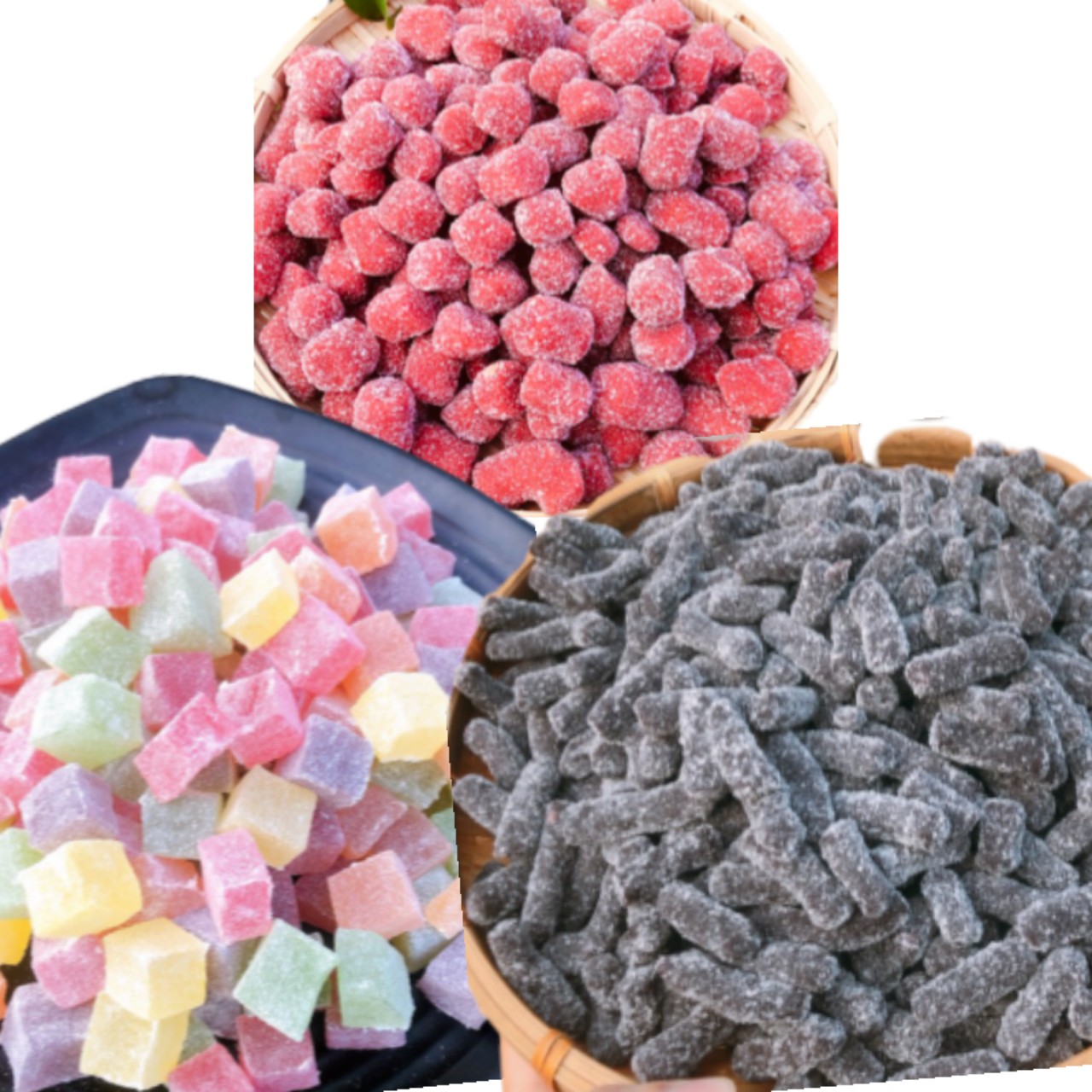 Combo 1.5 Kg Kẹo Dâu Tây Dâu Tằm Dâu Dẻo Đặc Sản Đà Lạt - Keo 1,5Kg