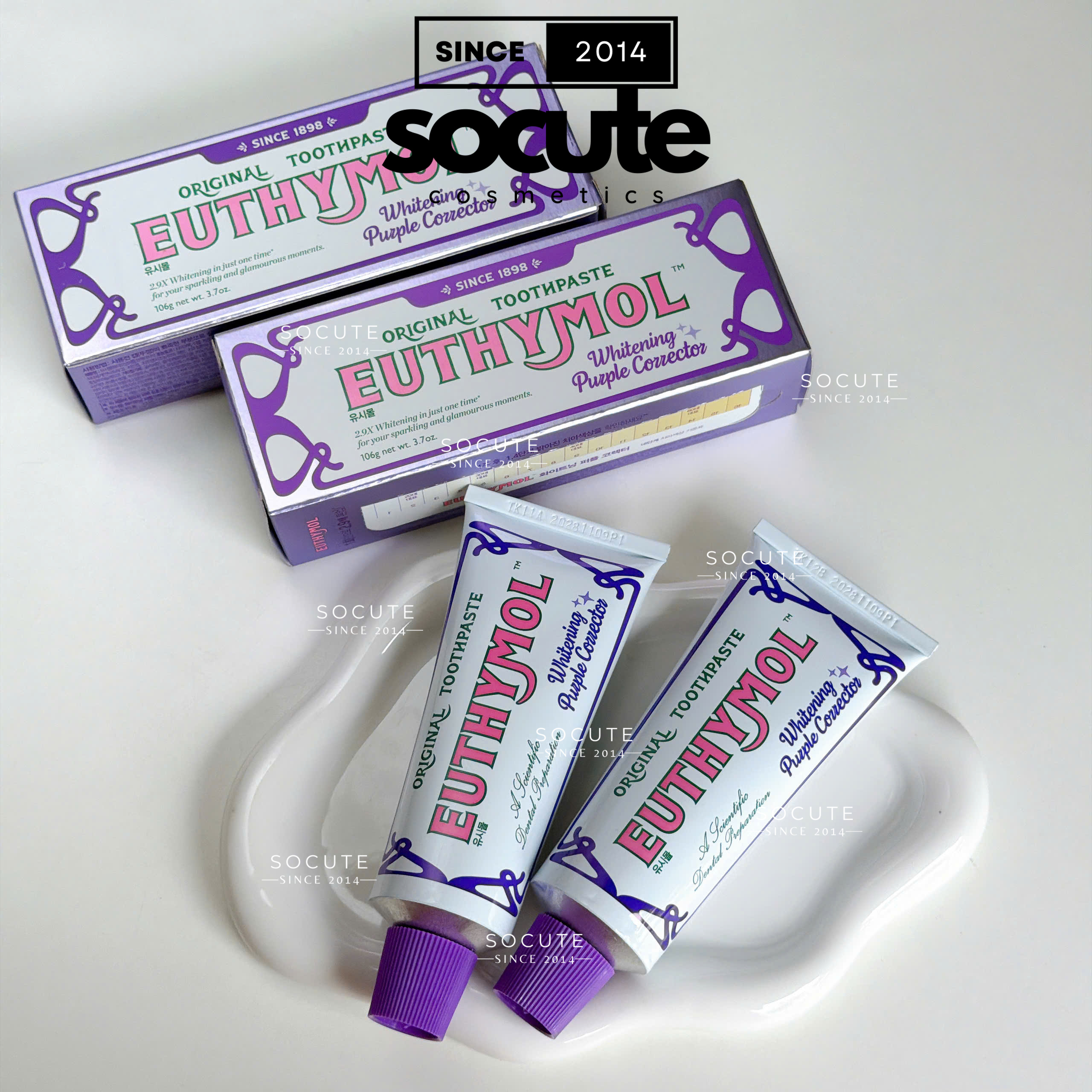 Kem Đánh Răng Euthymol Purple Whitening Toothpaste - Khử vàng, trắng răng