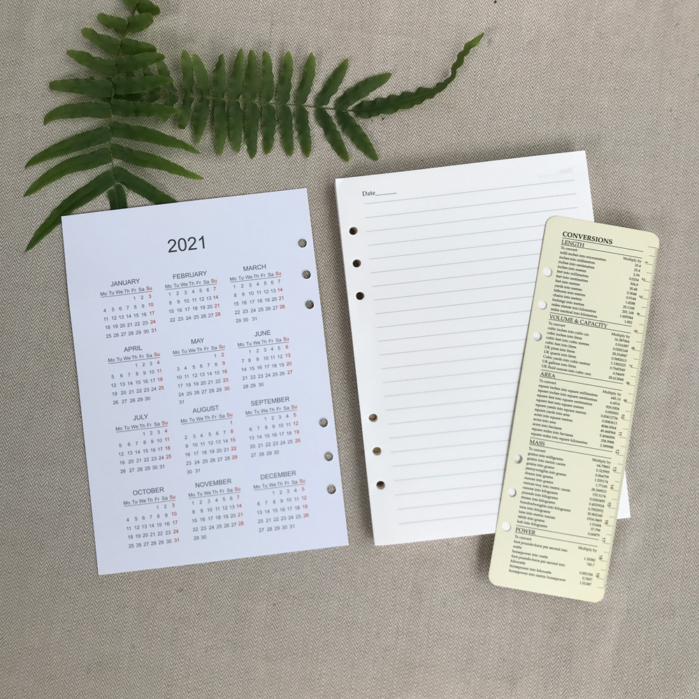 Ruột Sổ Còng A5 Kẻ hàng A5 Lined Refill For 6-Ring Notebook Bettino Writing Paper RN-048 Giấy Kem Vàng Ngà 80gsm Size 145x210mm