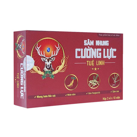 Sâm Nhung Cường Lực Tuệ Linh - hỗ trợ bổ thận tráng dương, bổ khí huyết, tăng cường sinh lực, cải thiện chức năng sinh lý nam giới.