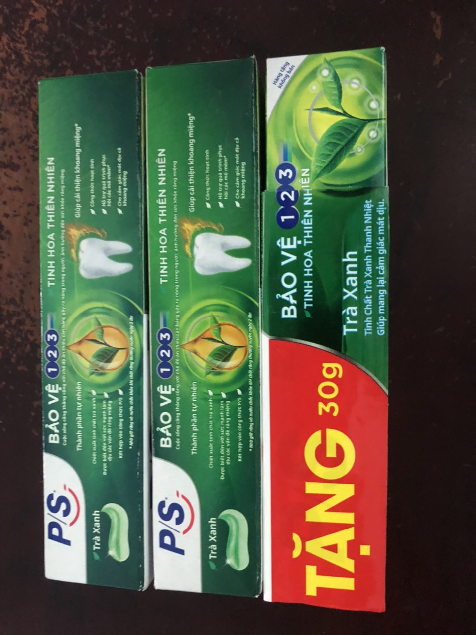 [HCM]( Au) Combo 05 típ Kem Đánh Răng P/S Trà Xanh 123 ( 30g / tuýp)