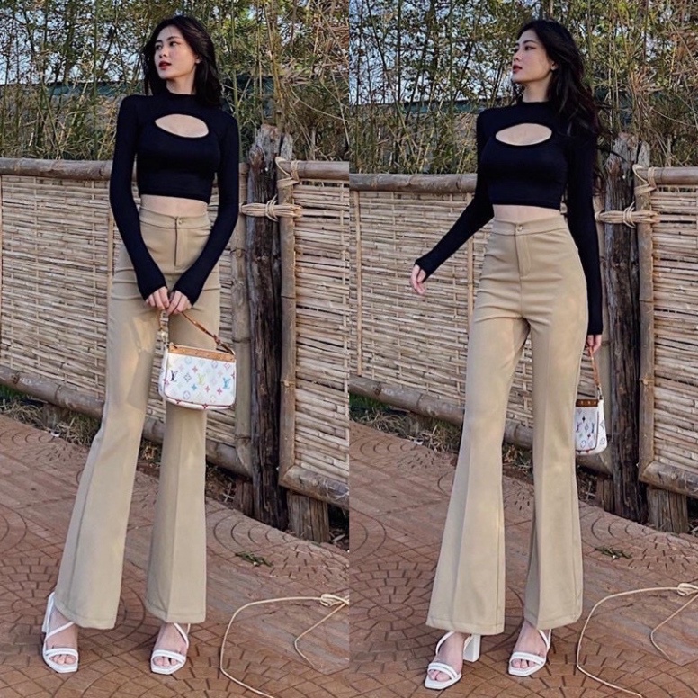 Quần ống loe ôm dáng dài mẫu mới hot hit 2022 coco land hàng chuẩn đẹp sang chảnh