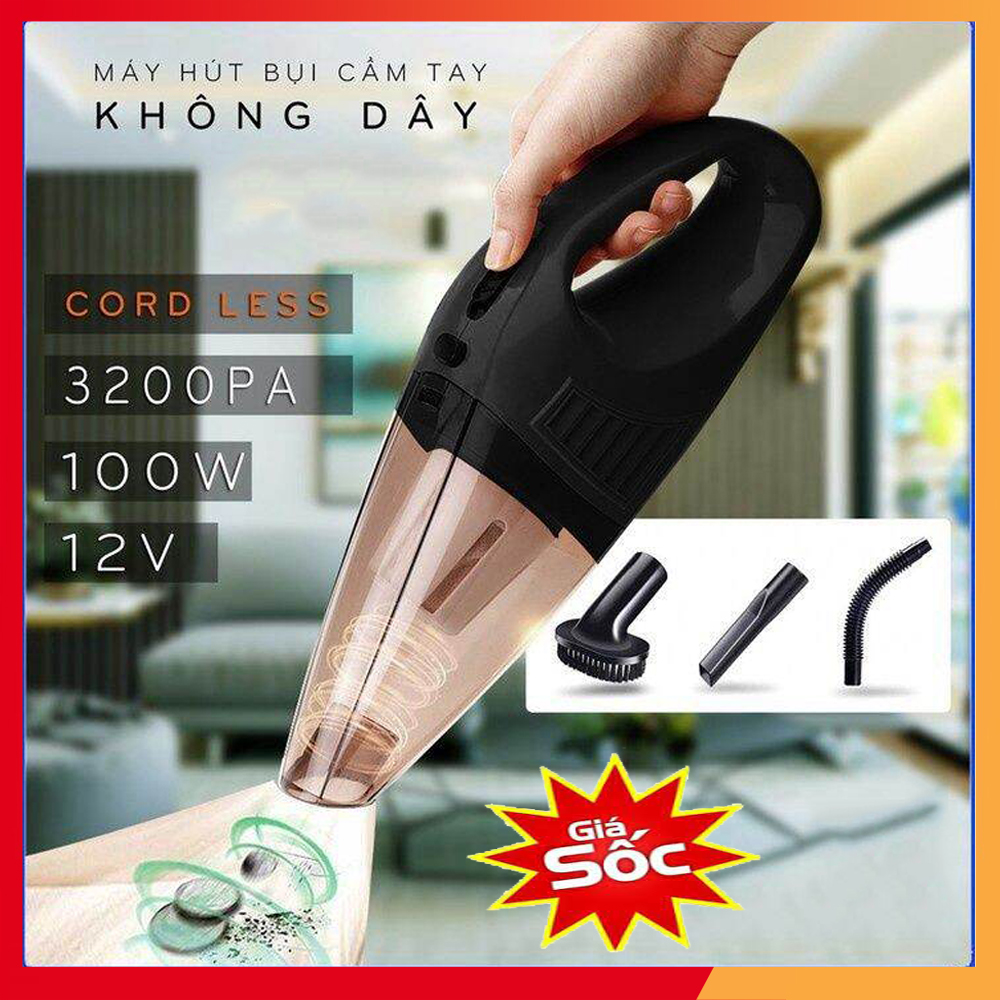 [HCM] Máy Hút Bụi Xe Hơi Cao Cấp, Hút Bụi Ô Tô Cầm Tay, Máy Hút Bụi Ô Tô Kích Thước Nhỏ Gọn, Dễ Thao Tác, Lực Hút Cực Mạnh Cùng 3 Đầu Hút Thông Minh,Giúp Máy Hoạt Động Hiệu Quả Ngóc Ngách Của Xe.
