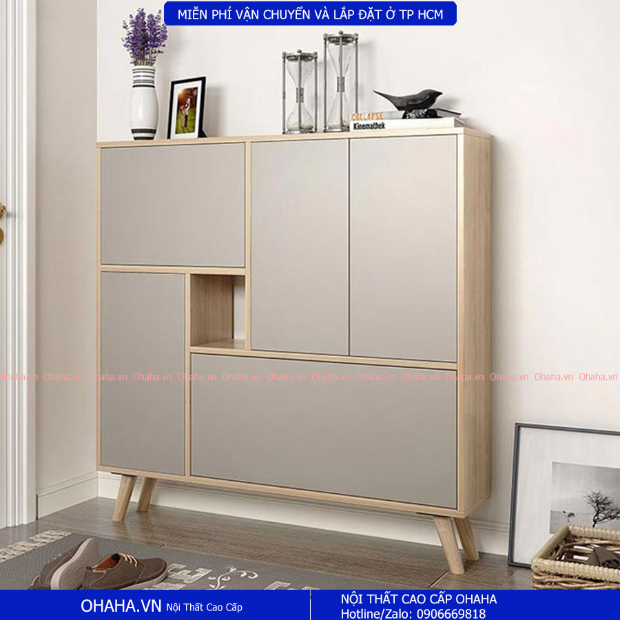 Tủ giày gỗ cao cấp square 02 ohaha - sq02