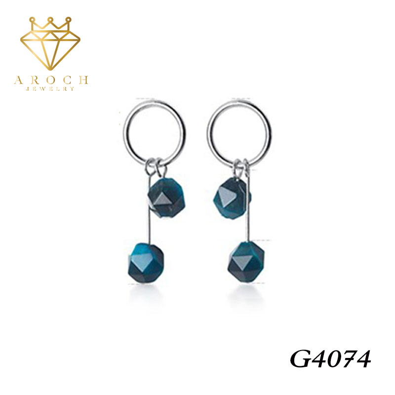 Khuyên tai bạc Ý s925 xoắn bi G3540 - AROCH Jewelry