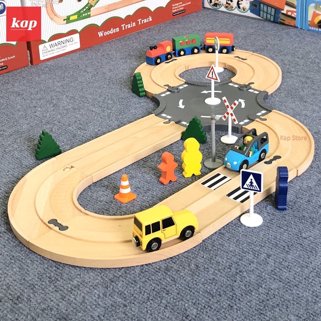 [HCM]Mô hình đường ray cao tốc gỗ có thể liên kết với mô hình đường ray xe lửa gỗ HAPE BRIO EDWONE GINIMAG THOMAS