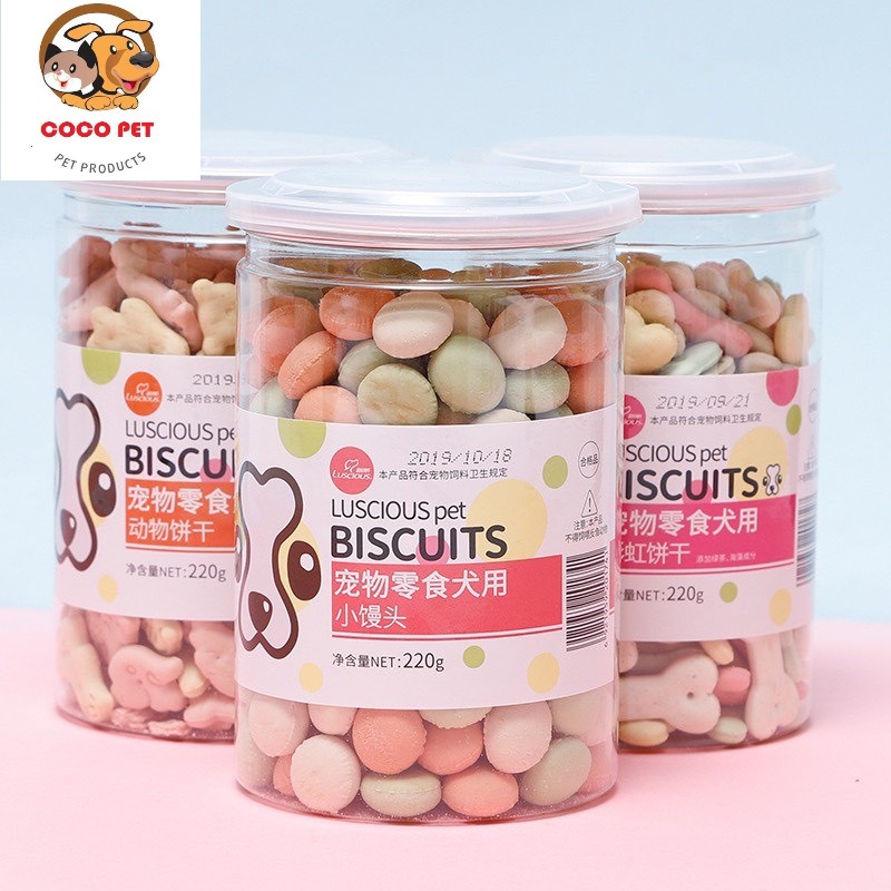 Bánh Thưởng, Đồ Ăn Vặt  BISCUITS Bổ Sung Canxi Cho Chó Mèo Sesame 220g - Bánh Huấn Luyện Chó Mèo