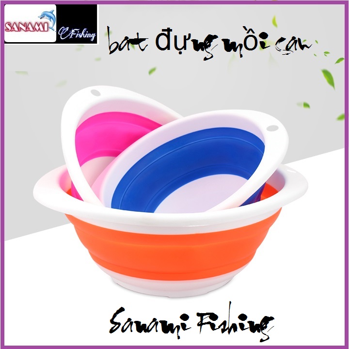 [Xả hàng] Bát đựng mồi câu cá gấp gọn tiện lợi , bát trộn mồi câu cá khay đựng mồi câu - Sanami Fishing
