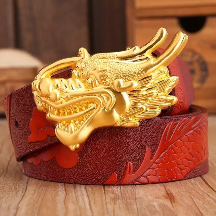 Dây nịt thắc lưng đầu rồng da bò dập nỗi cao cấp