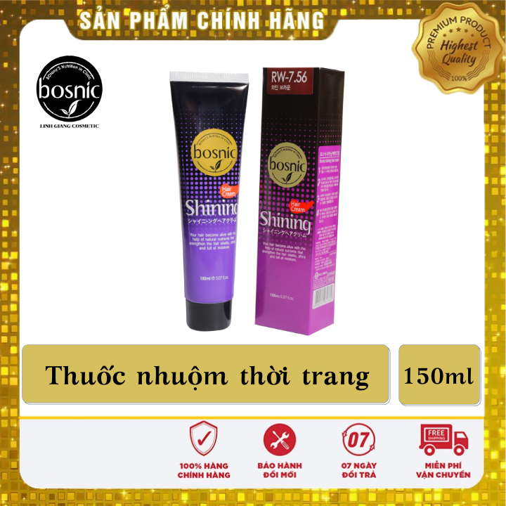 Nhuộm thảo dược màu thời trang - shining hair cream 150ml bosnic