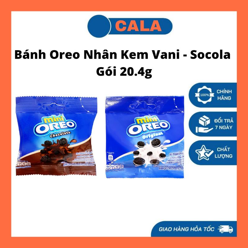 Bánh quy oreo mini nhân vani / socola gói 204g