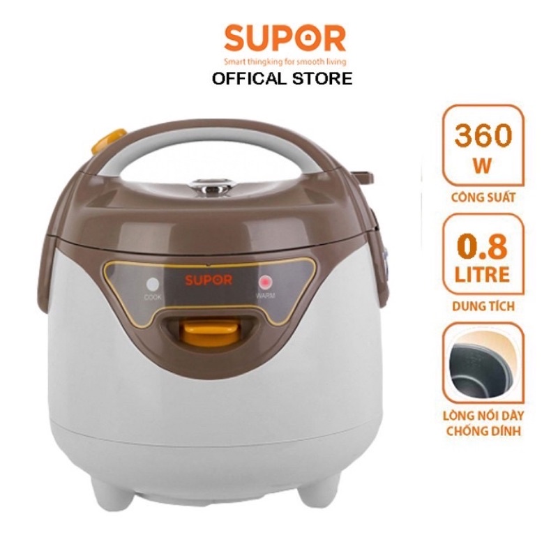 Nồi cơm điện mini supor cfxb16yb3vn-36 - 0.8l - hàng chính hãng