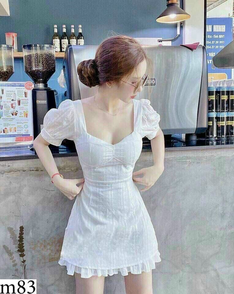 Đầm Nữ Kiểu Dáng Sang Trọng Cổ V Chất Liệu Vải Đũi Cao Cấp Thời Trang HARI