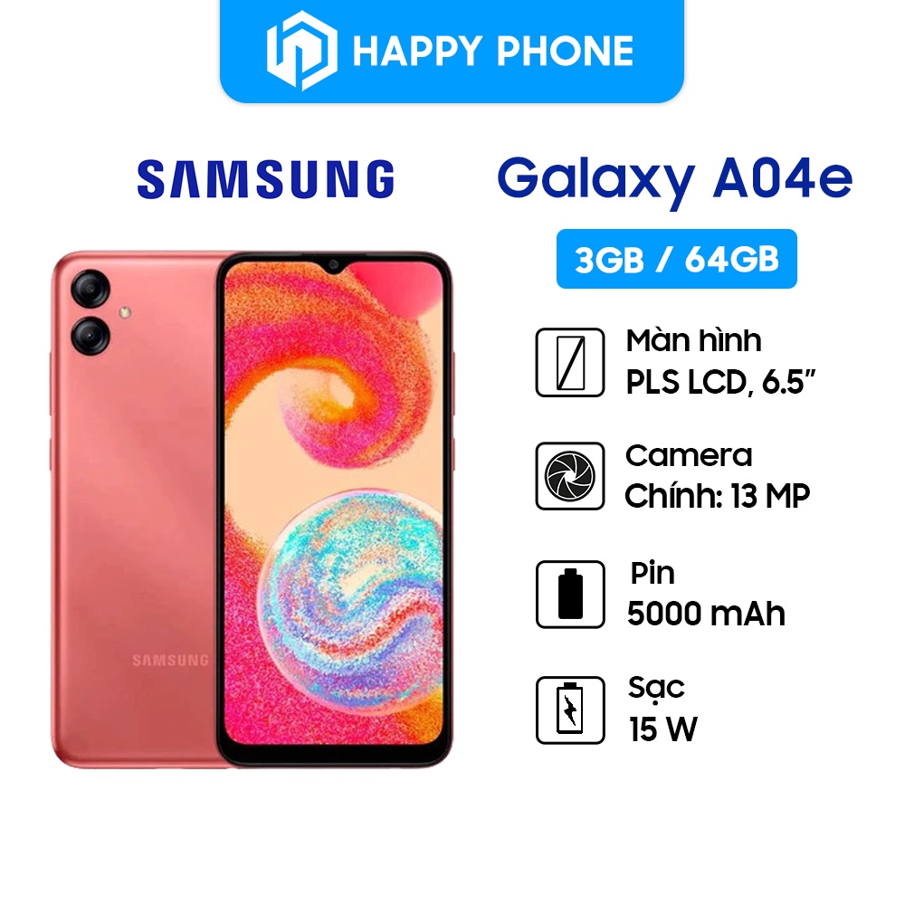Điện Thoại Samsung Galaxy A04e -  Hàng Chính Hãng, Bảo Hành 12 Tháng, Mới 100%