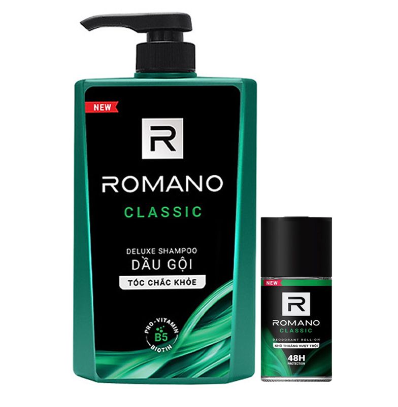 Combo Dầu gội Romano Clasics 650g+Lăn khử mùi Classic 50ml