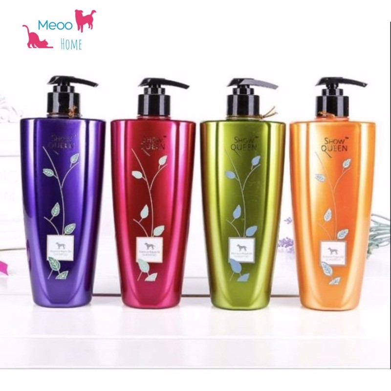 Sữa tắm dưỡng lông Showqueen siêu mềm mượt, thơm cực lâu cho chó mèo, sữa tắm tốt cho thú cưng - Xanh- mượt -  đẹp lông