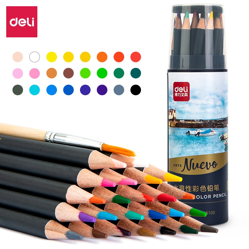 Bút chì màu cao cấp deli dạng cốc - 24 màu/36 màu/72 màu - 68100/68101/68114