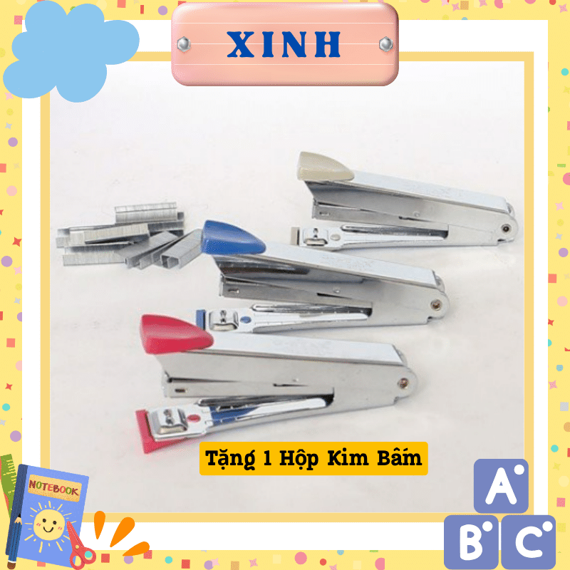 Máy bấm kim inox GStar tặng 1 hộp kim bấm số 10
