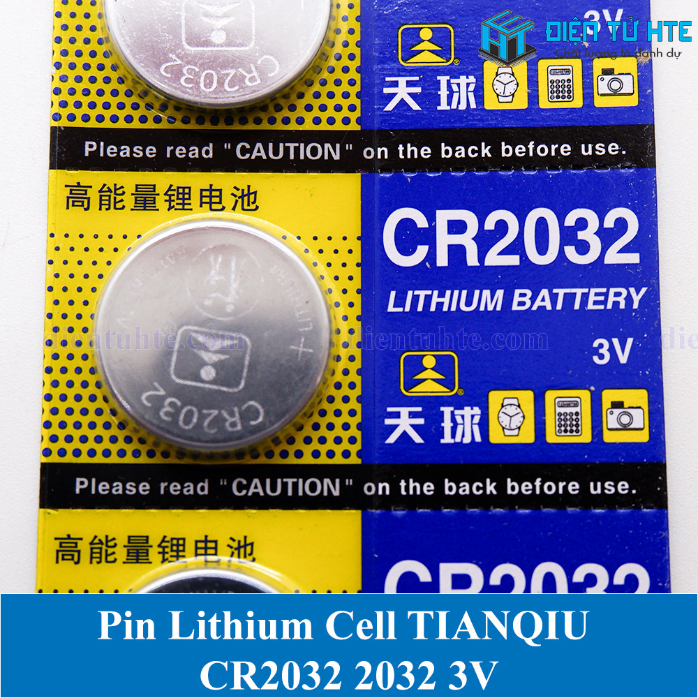 Bộ 2 viên pin lithium cell tianqiu cr2032 2032 3v