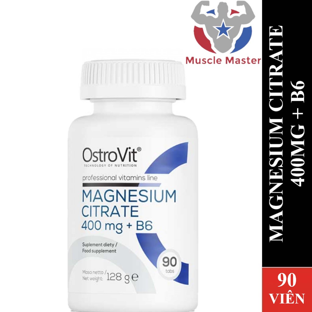 Thực phẩm bổ sung ostrovit magnesium citrate 400mg + b6 / 90 viên