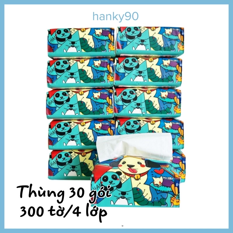 Combo 30 gói giấy ăn gấu hanky 4 lớp siêu dai siêu mịn