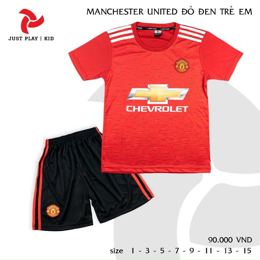 Bộ quần áo đá banh Manchester United đỏ cho bé gái - Thoáng Mát - Thoải Mái