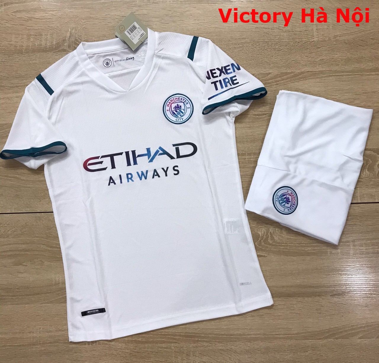 Áo Bóng Đá Câu Lạc Bộ Manchester City Trắng -Chất Polyeste - Hàng Thái Lan-Chuẩn Thi Đấu Quốc Tế