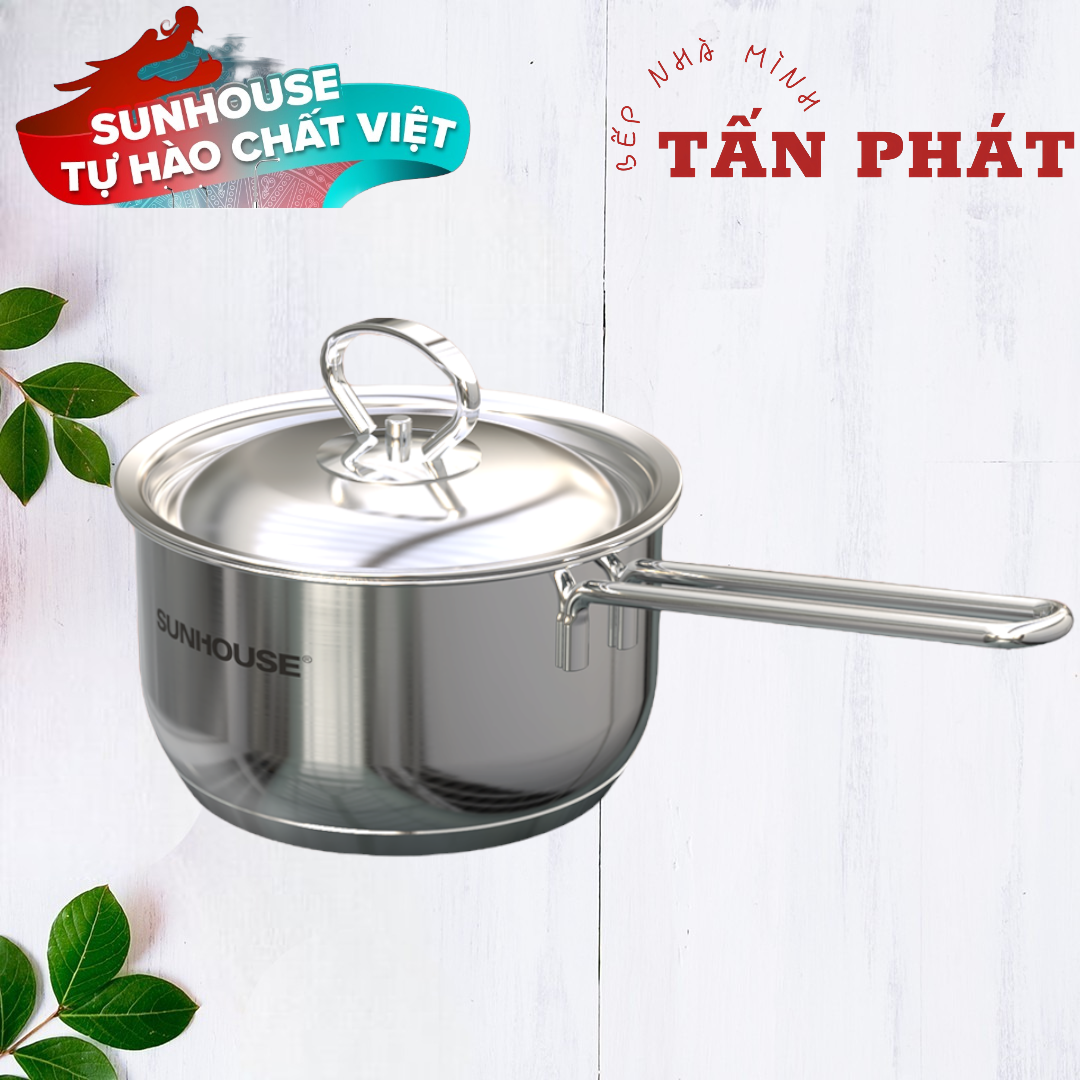 Nồi quấy bột inox 5 đáy sunhouse 16cm dùng trên mọi loại bếp