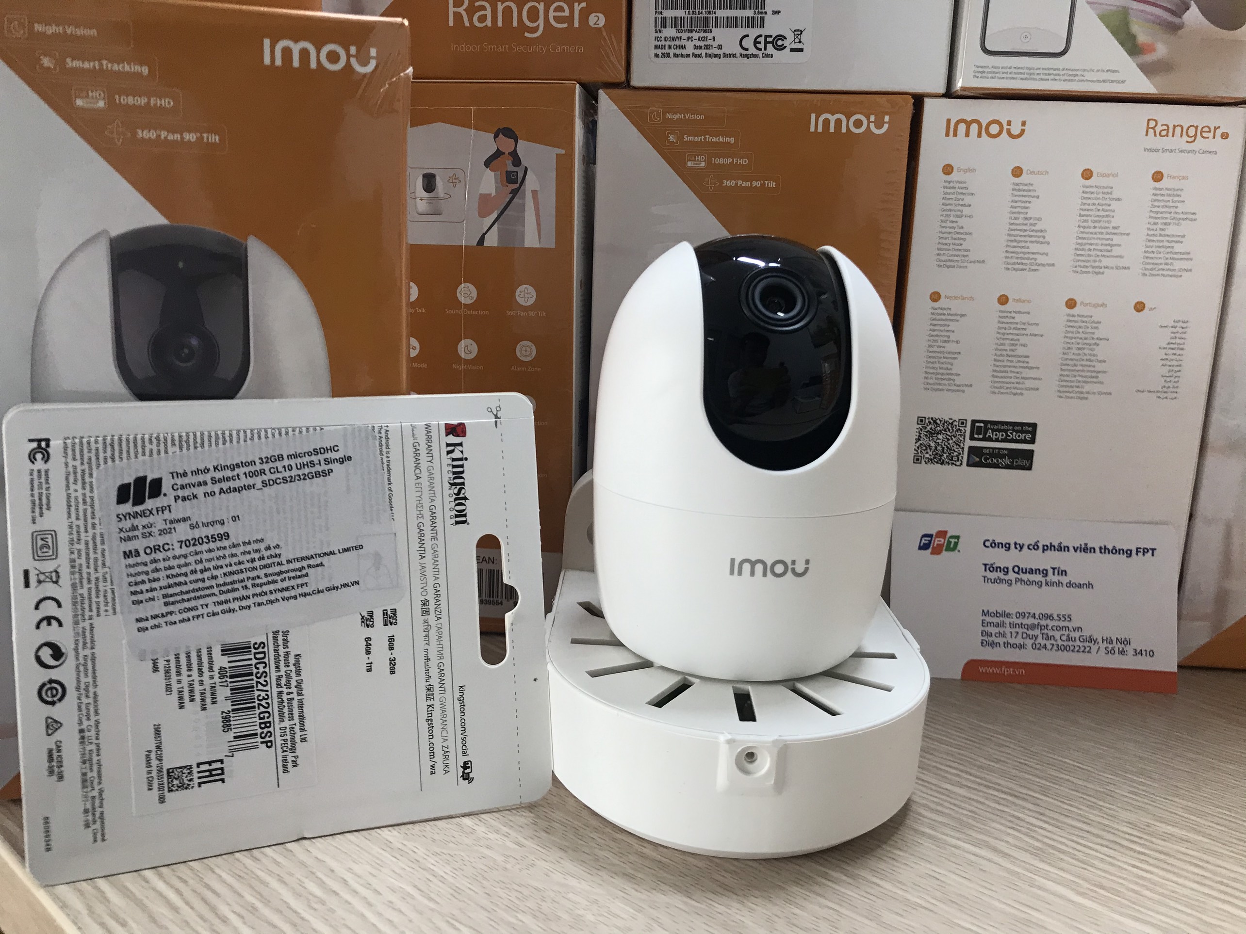 Camera ip wifi 2.0mp ranger 2 ipc-a22ep-imou + thẻ nhớ 32g hoạc 64g + chân đế