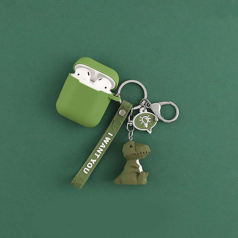 Combo móc khoá và Case Airpods Khủng long xanh siêu ngầu