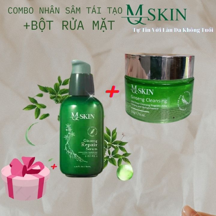 TÁI TẠO DA NHÂN SÂM CHO DA NÁM, MỤN, TÀN NHANG, SẸO RỖ. COMBO SÂM VÀ BỘT RỬA MẶT MQ SKIN ( Giá lẻ bằng giá sĩ ) Cam kết hàng chính hãng