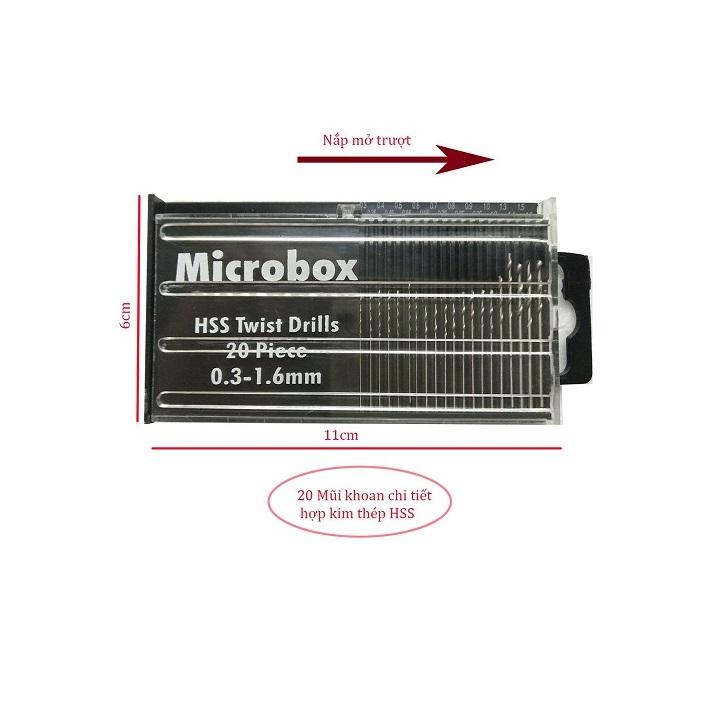 Hộp 20 Mũi Khoan Kim Loại HSS Mini Cao Cấp