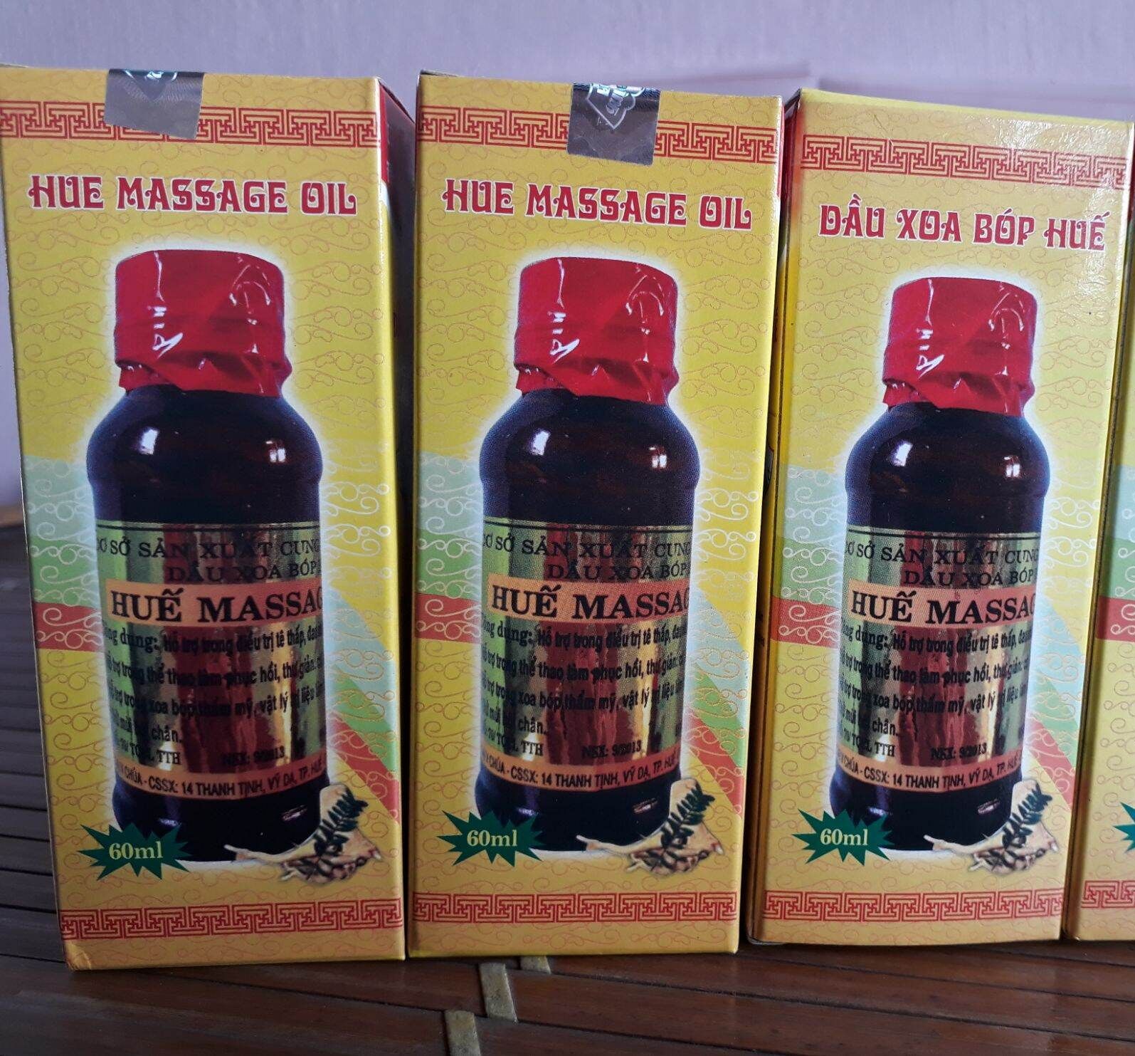 3 dầu xoa bóp Massage Huế Cung đình Vỹ Dạ (chính hãng 3 lọ x 60 ml )