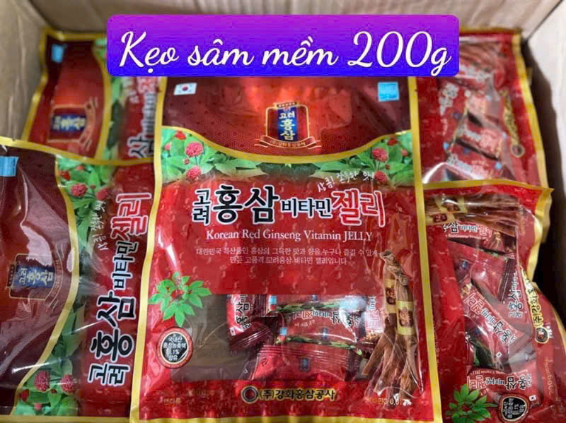 [HCM] KẸO DẺO Hồng Sâm vitamin JELLY  Hàn Quốc 200g/gói RẤT TỐT CHO SỨC KHỎE kẹo sâm