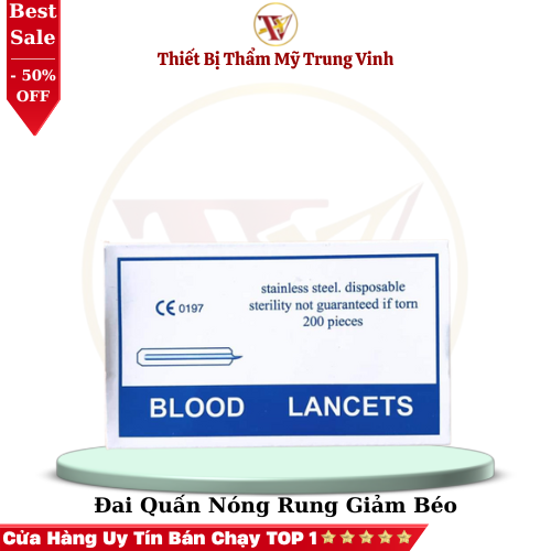 Hộp 200 chiếc kim nặn mụn chích máu blood lancets