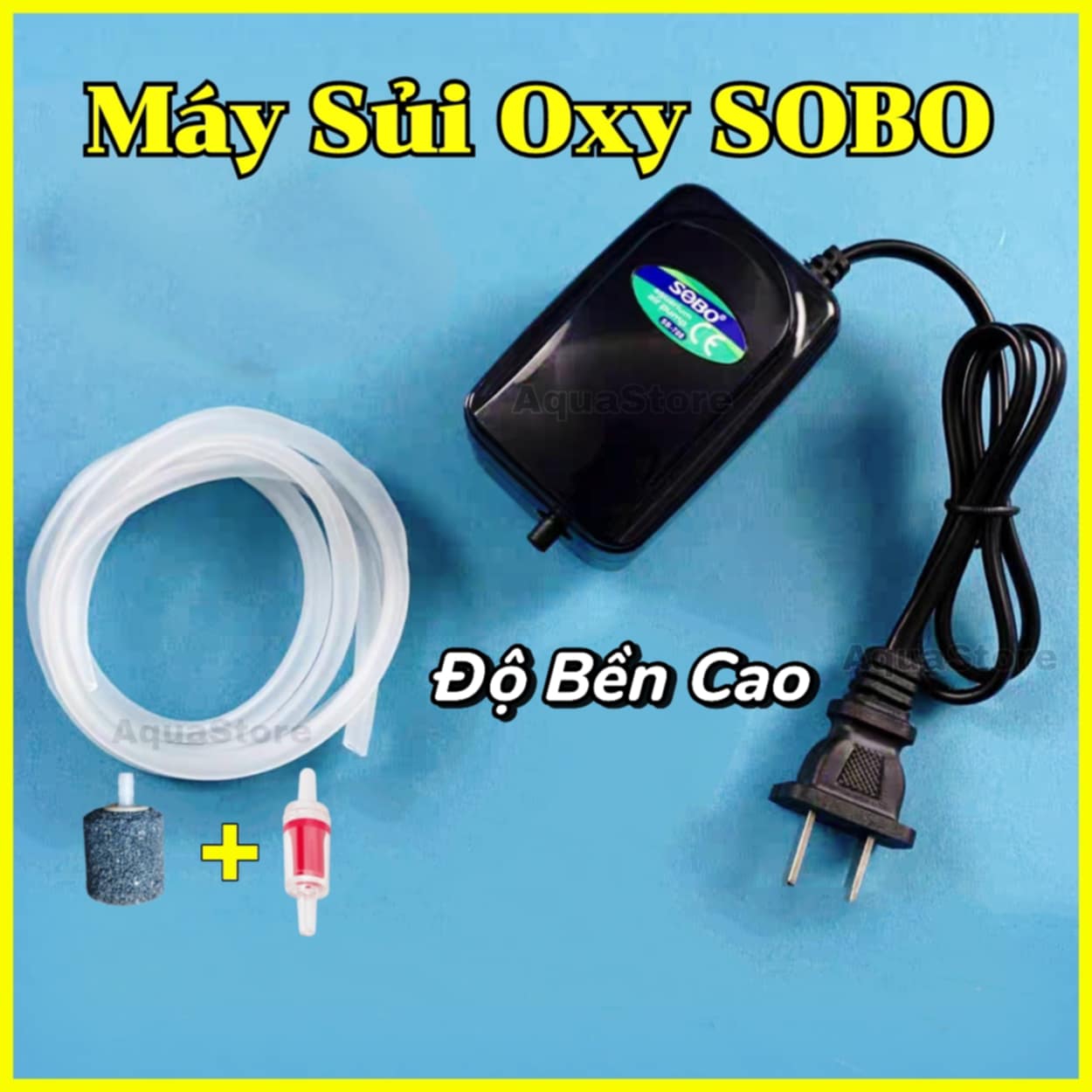 Máy Sủi Oxy 1 vòi thương hiệu SoBo dùng cho hồ cá cảnh