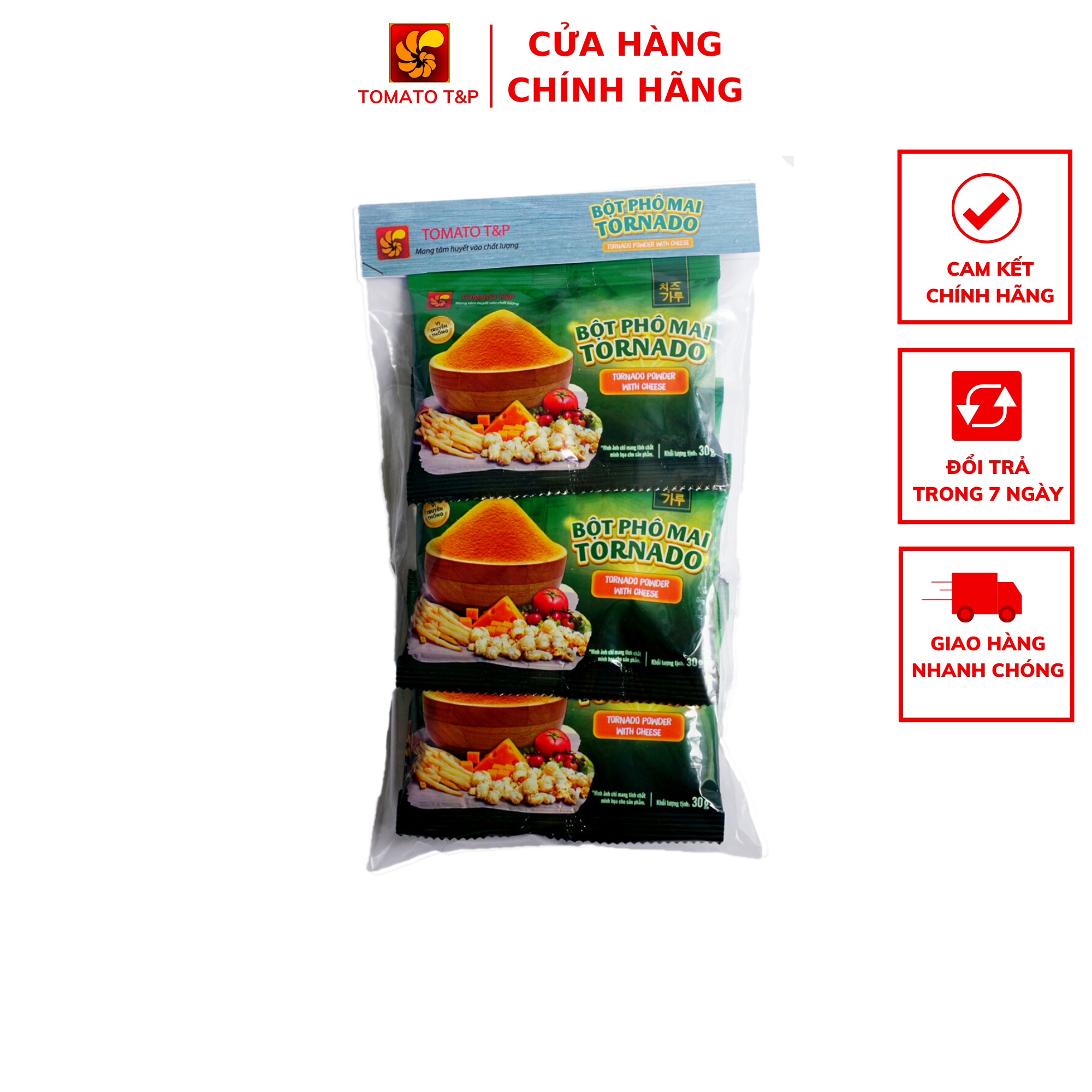 [HCM]Bộ 5 gói bột phô mai Tornado vị truyền thống 30g - Tomato T&P